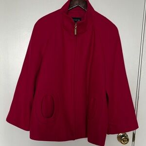 Braetan Women's Pea Coat - raspberry red